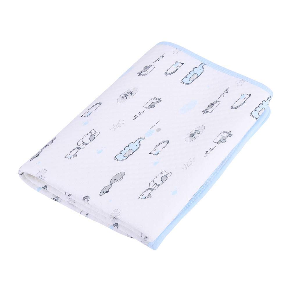 Portable Breathable Baby Changing Pad - Washable & Reusable Diaper Changing Mat with Cotton Liner, Soft Urine-Proof Nappy Bedding Cover (Blue) - Perfect for Nursery, Travel & On-the-Go Diaper Changes