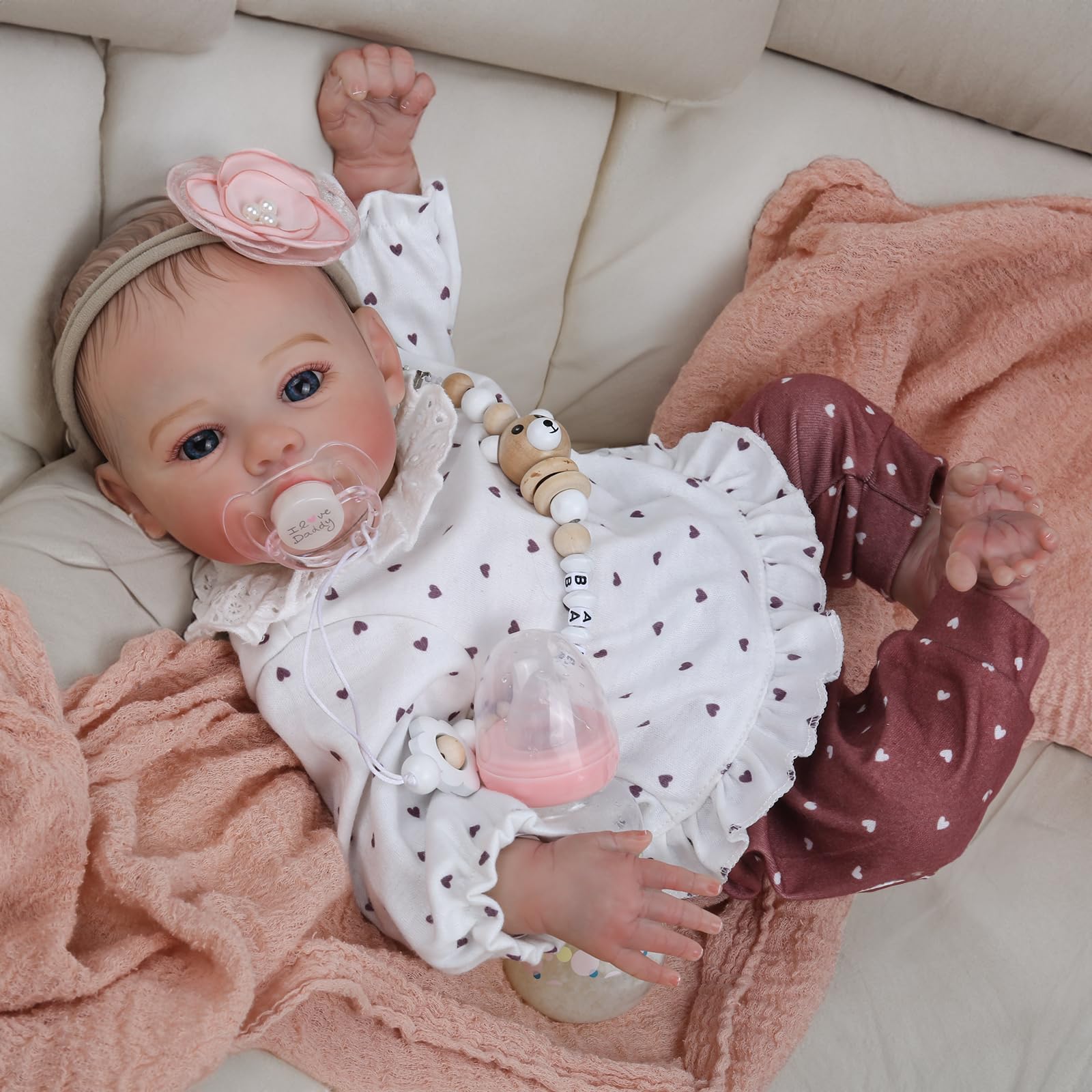 **18 Inch Realistic Reborn Baby Doll for Girls - Lifelike Newborn Baby Doll with Soft Weighted Body & Accessories | Perfect Gift for Kids 3+ Years Old | Role Play, Collectible & Therapy Use**