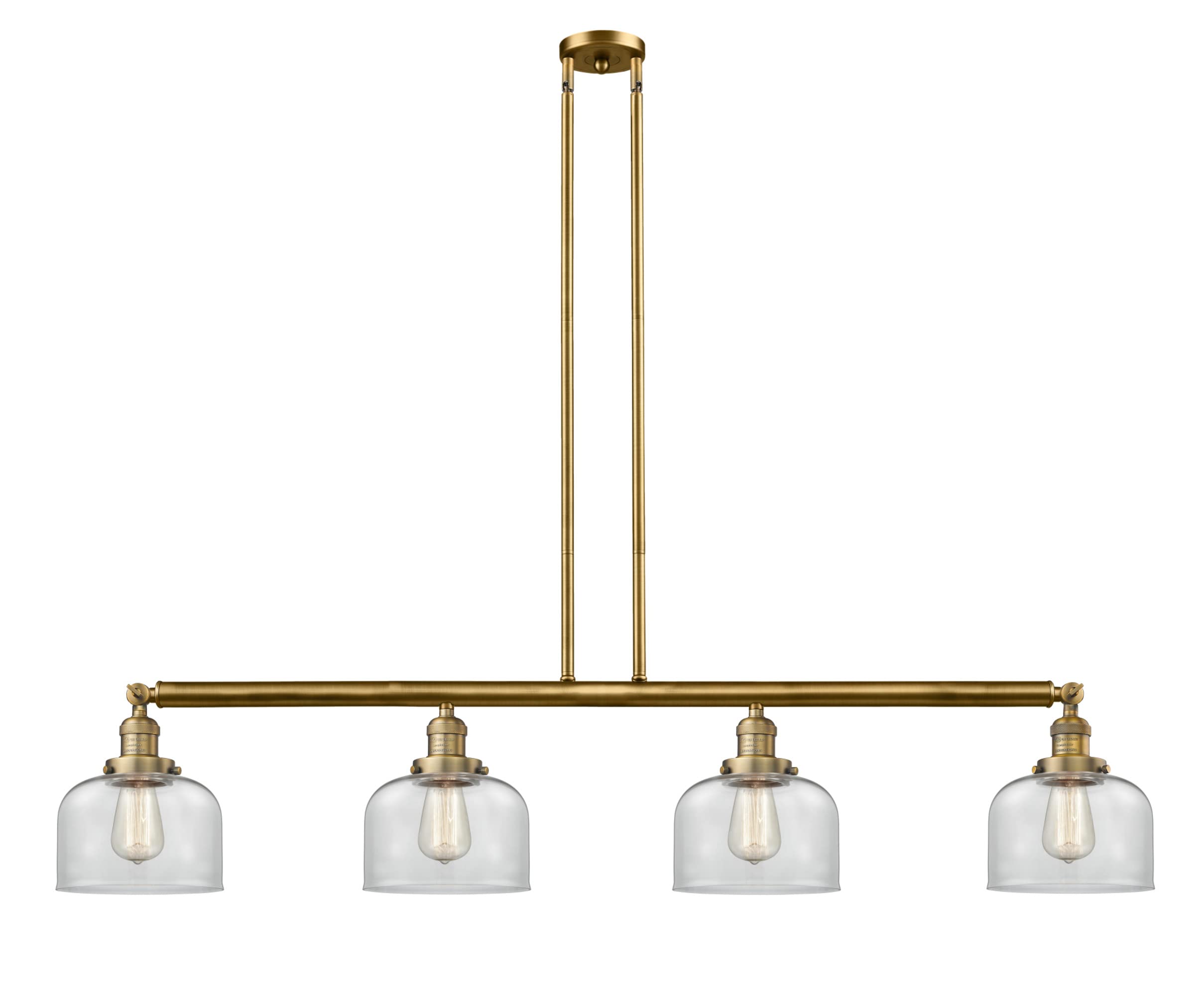 214-PC-G72 Large Bell 3 Light Island Pendant Light in Polished Chrome - Perfect for Kitchen Islands, Dining Rooms, and Modern Home Decor