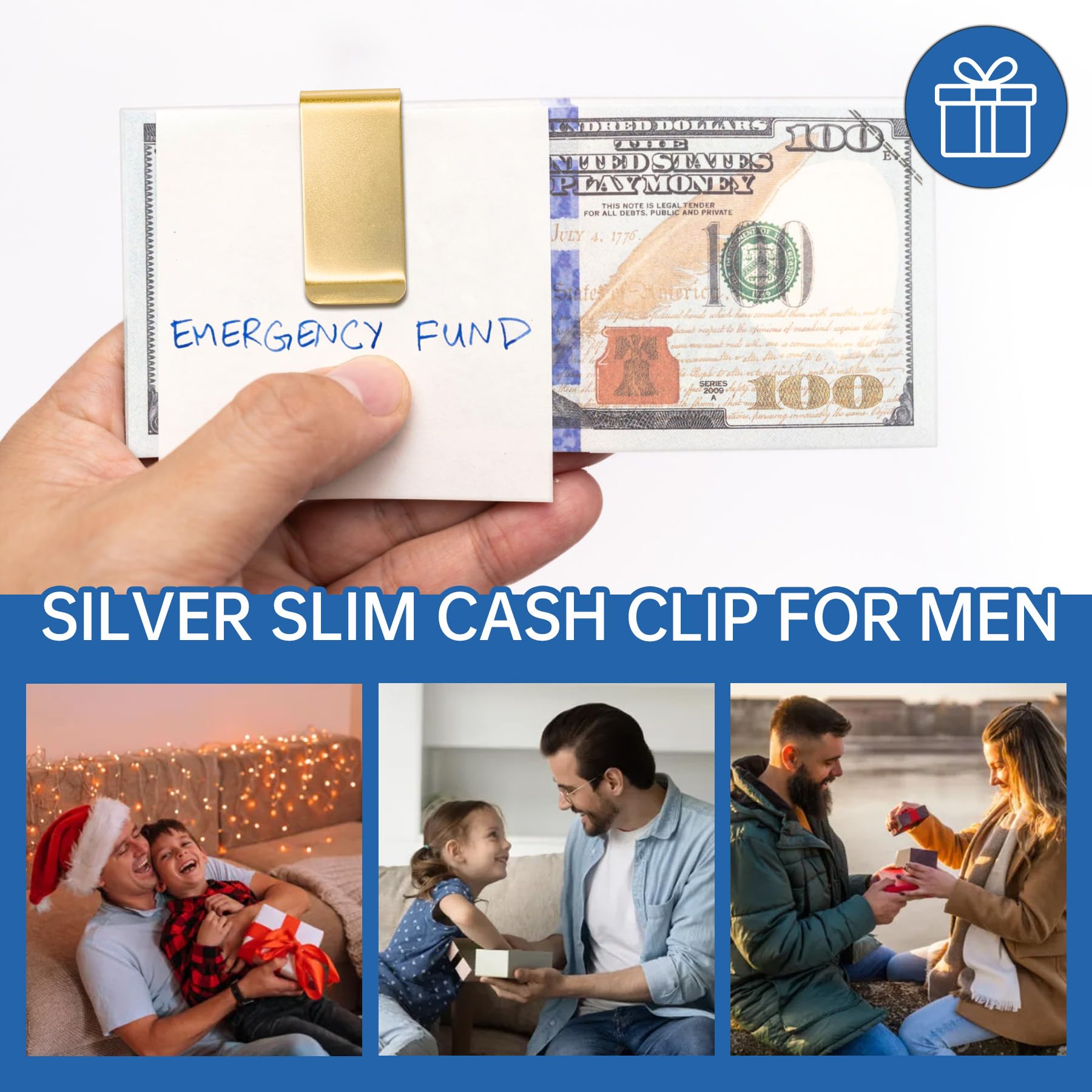 10Pcs Stainless Steel Money Clip - Slim Silver Metal Cash Holder for Men | Minimalist Wallet Alternative | Perfect for Bills, Credit Cards & Everyday Carry (EDC)