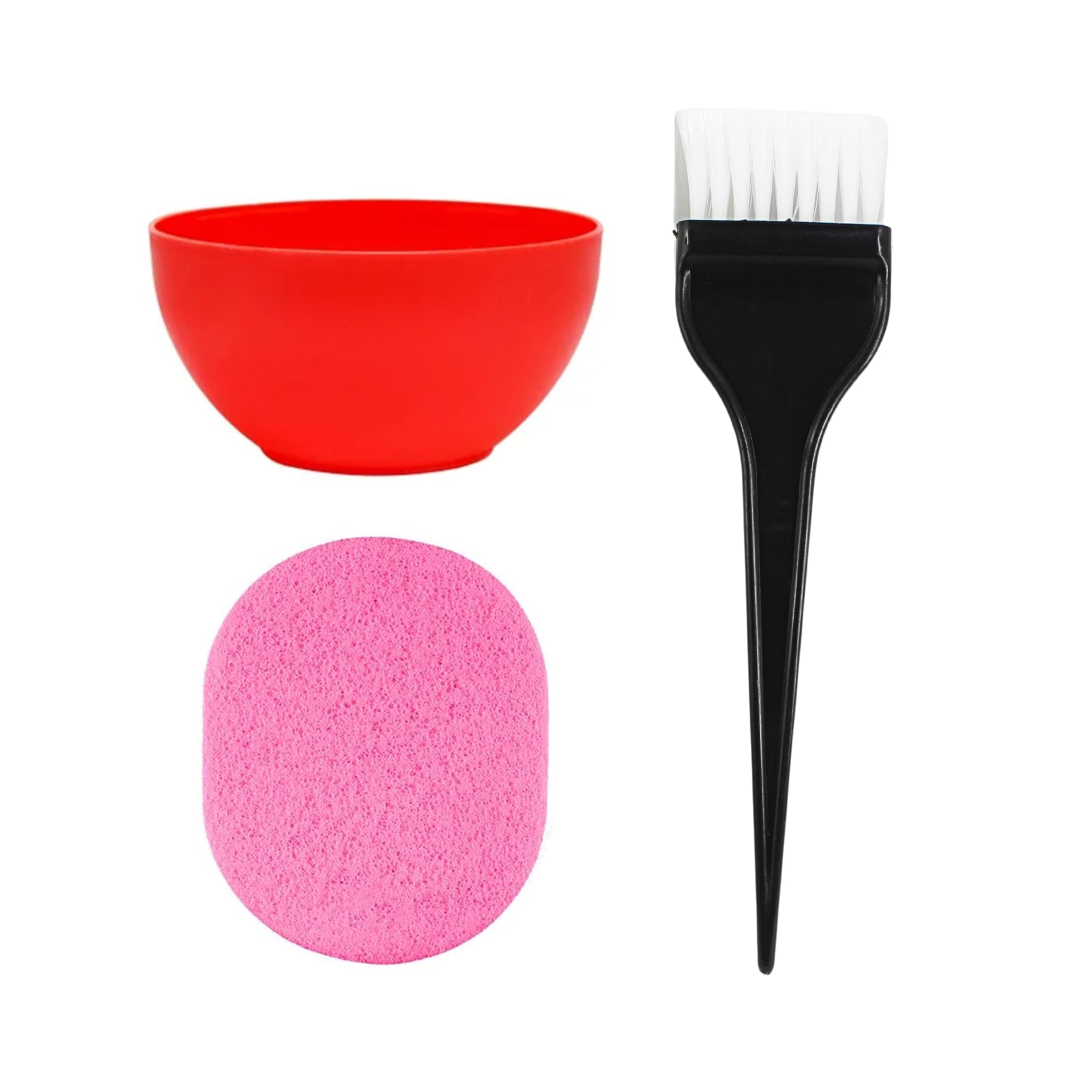 Ear Lobe & Face Care Combo Set - 200ml Mixing Bowl, Face Brush & Cleaning Sponge (Color May Vary) - Perfect for DIY Skincare & Spa Treatments at Home