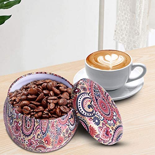 Premium Airtight Tea Storage Containers - Colorful Tinplate Metal Canisters for Tea, Coffee, Candy & Spices | Kitchen & Pantry Organization | Ideal for Home, Office, Gifts & Jewelry Storage (Set of 4)