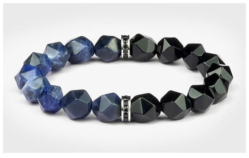 Natural Blue Stone Crystal String Bracelet for Men - Stylish & Durable Handmade Jewelry for Casual Wear, Gifts & Special Occasions