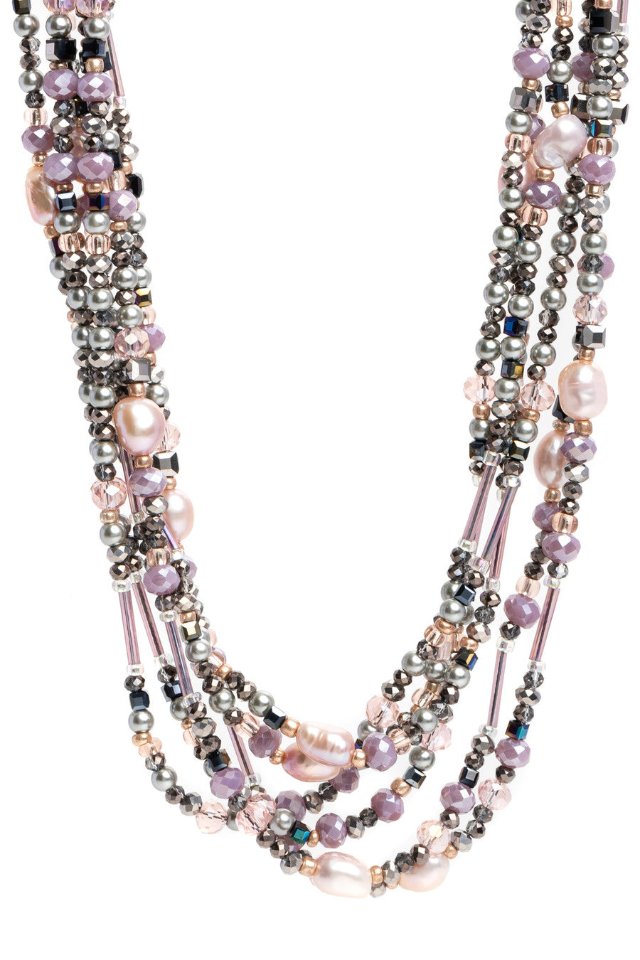 Natural Amethyst Multi Beaded Necklace for Women - Elegant Purple Gemstone Jewelry for Everyday Wear, Meditation & Spiritual Healing