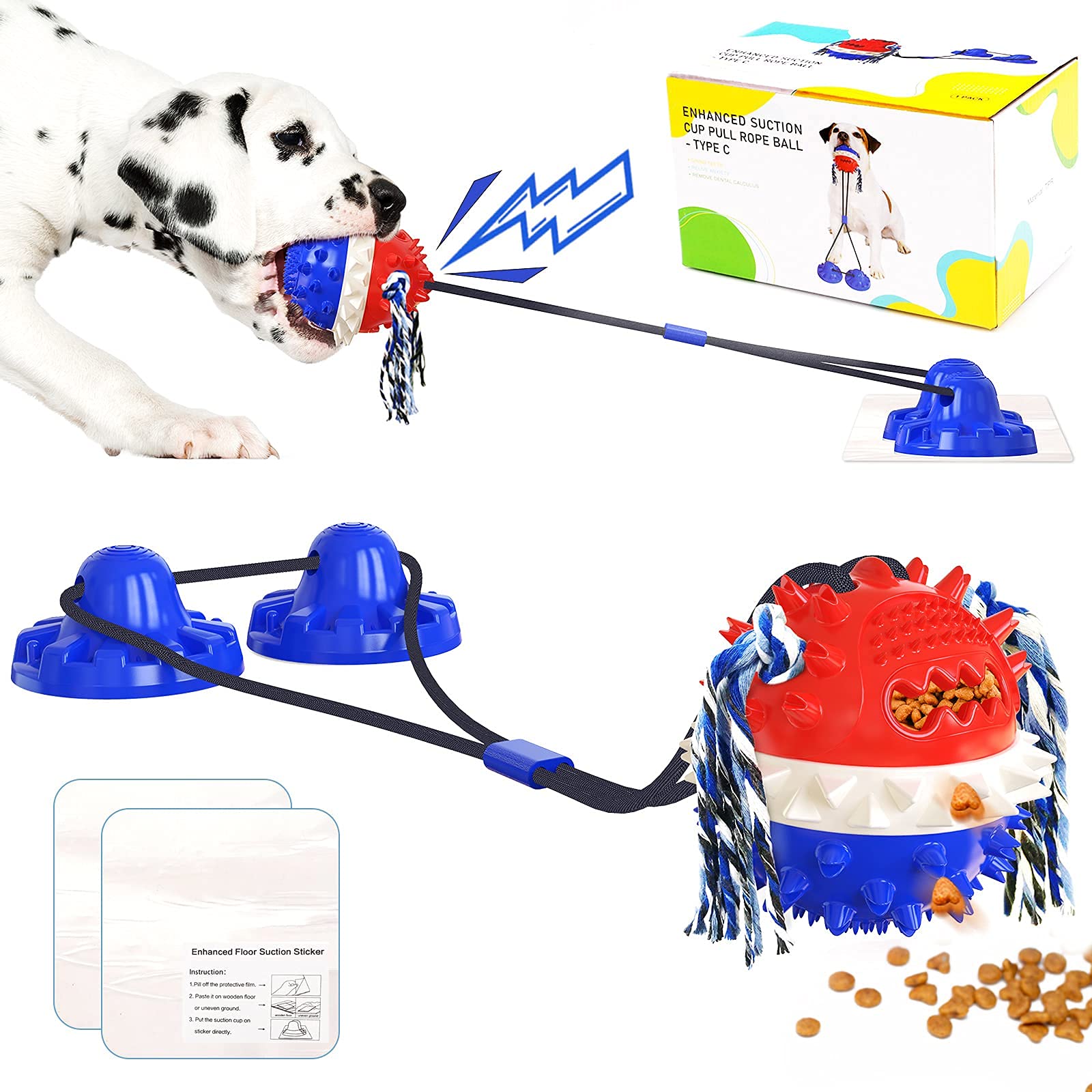 PARATO Indestructible Large Dog Toys for Aggressive Chewers - Interactive Chew Toy with Suction Cup & Tug Rope - Durable Puppy Toys for German Shepherds, Pitbulls & Big Dogs - Perfect for Playtime, Training & Teeth Cleaning