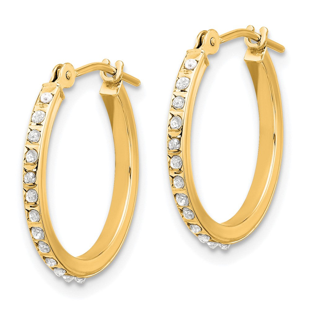 14K Gold Diamond Hoop Earrings for Women - Polished & Elegant DF347 - Perfect for Parties, Weddings & Everyday Wear
