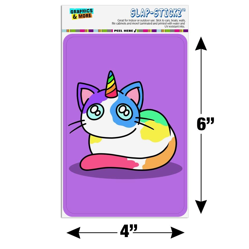 GRAPHICS & MORE Unicorn Cat with Rainbow Calico Markings - Whimsical Home Decor, Business & Office Sign - Perfect for Kids Rooms, Nurseries, and Creative Workspaces