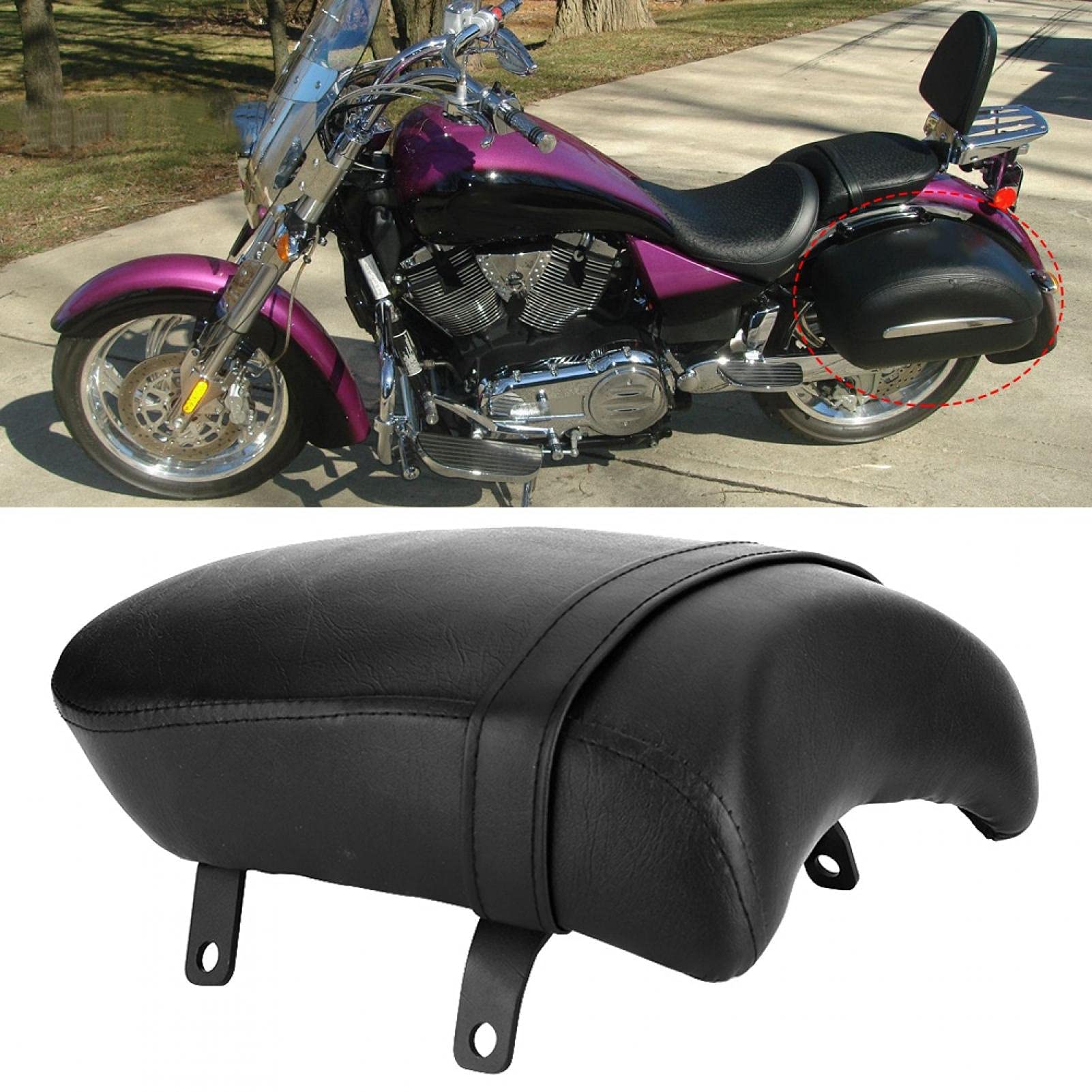 Victory Zach Ness Vegas 11-12 Motorcycle Passenger Seat Cushion - Comfortable Rear Pillion Saddle Pad for Long Rides & Touring - Perfect for Cruiser Motorcycles