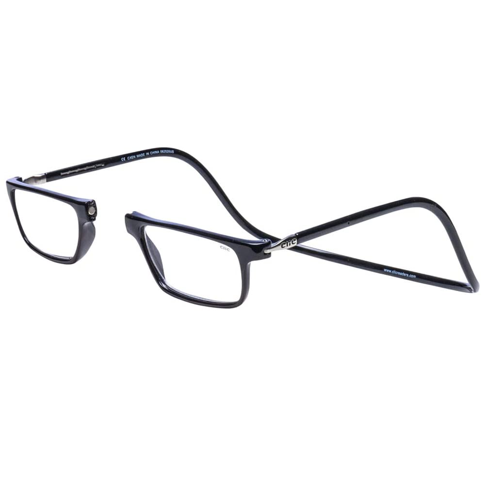Clic Magnetic Reading Glasses for Men & Women - 3.00 Magnification Computer Glasses - Executive Style (Black, M-XL) - Perfect for Office Work, Reading & Screen Use