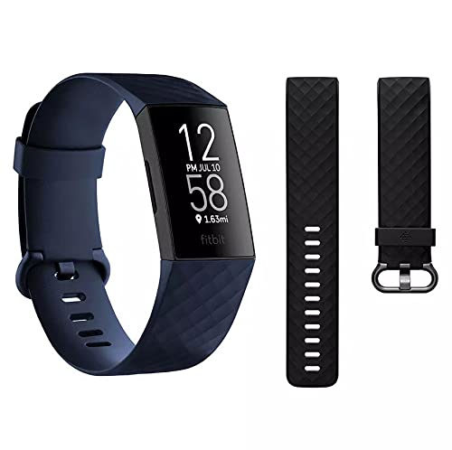 Fitbit Charge 4 Advanced Fitness Tracker with Built-in GPS, Heart Rate Monitor, Sleep Tracking & Fitbit Pay - Blue | Perfect for Running, Swimming & Daily Activity Tracking
