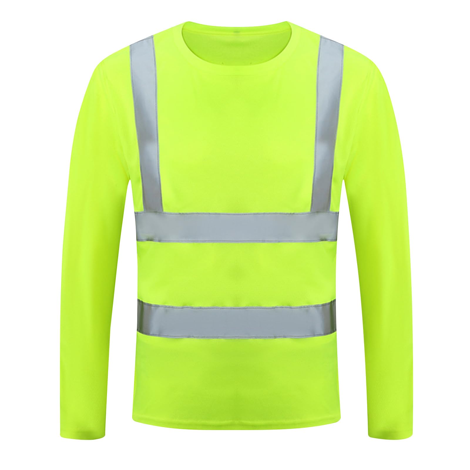 High Visibility Long Sleeve Reflective Safety T-Shirts for Men - ANSI Certified Work Shirt for Construction, Road Work & Night Safety | Durable Hi-Vis Shirt for Outdoor Jobs, Cycling & Emergency Responders