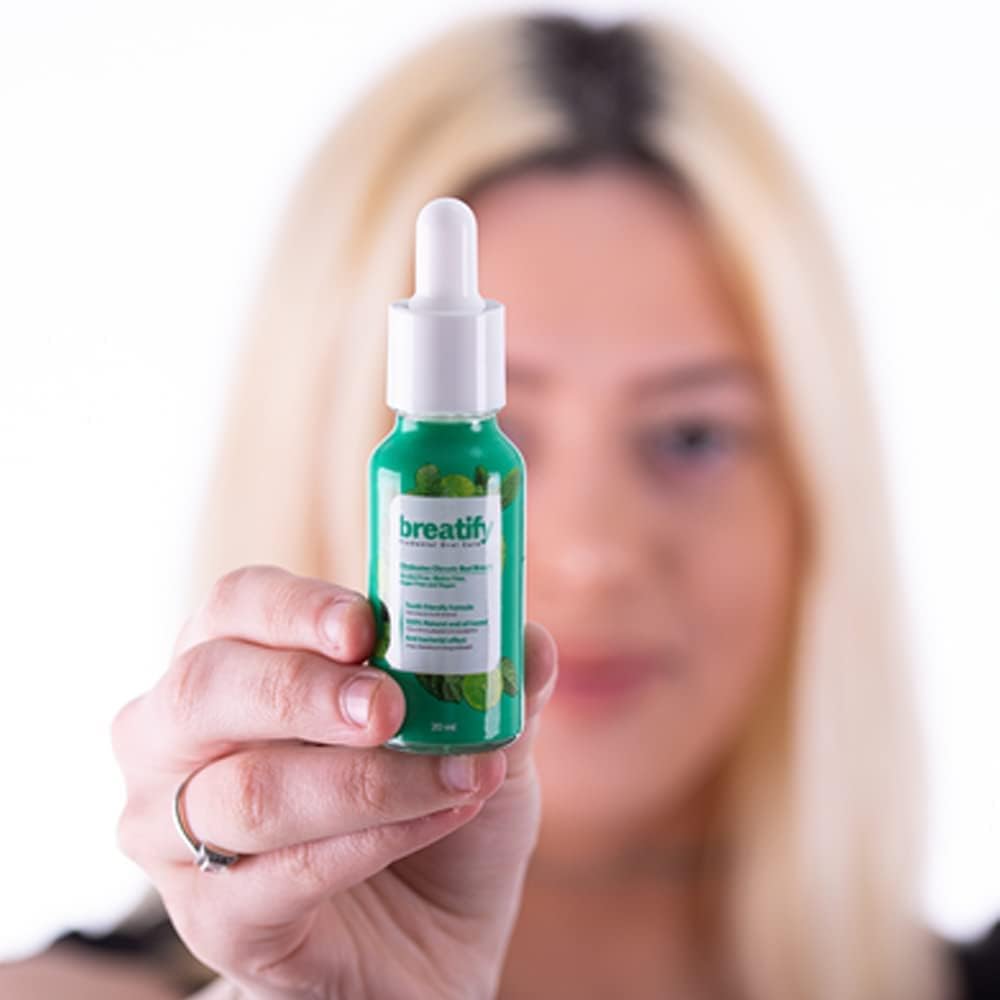 Breatify Bad Breath Eliminating Serum - Fresh Breath Oral Drops for Mouth Odor Removal - Portable 20mL (0.68oz) Travel Size - Pack of 3 for Daily Use at Work, Dates & Social Events