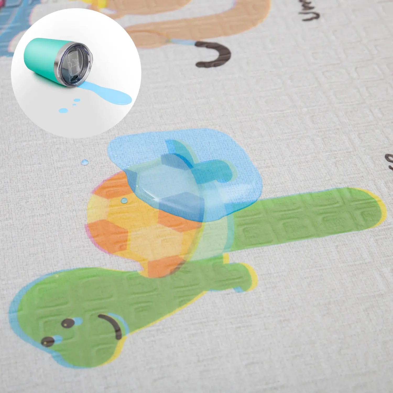 Portable Baby Play Mat with Hello Bear ABC & Zig Zag Design - Non-Slip Foldable Activity Mat for Infants & Toddlers - Perfect for Nursery, Daycare, and Indoor/Outdoor Playtime