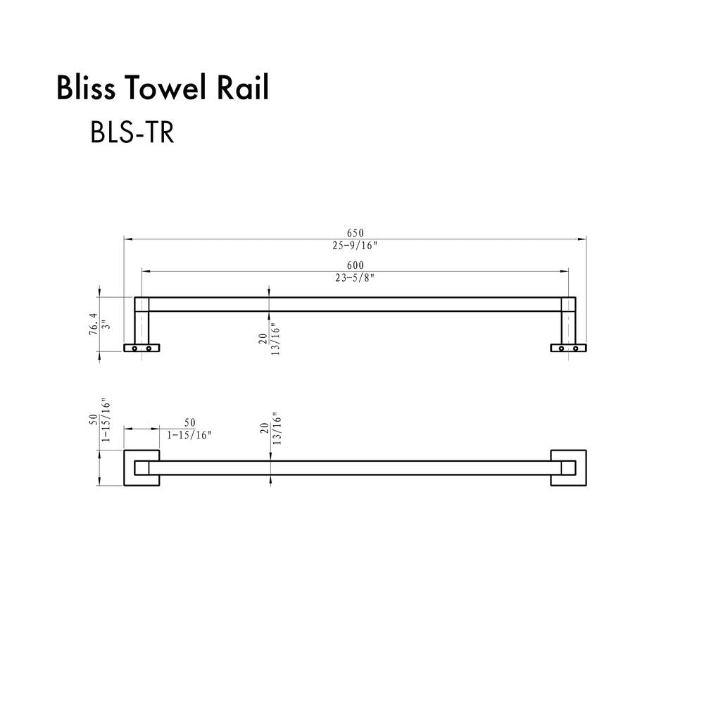 ZLINE Bliss Chrome Towel Rail - Premium Bathroom Towel Holder for Modern Homes, Perfect for Bathrooms, Kitchens, and Spas