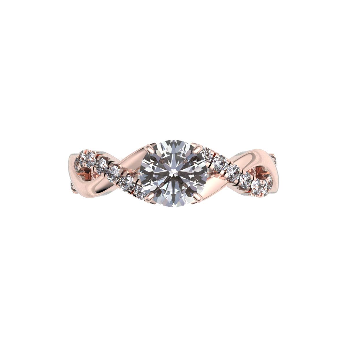 0.70 Carat Solitaire Diamond Engagement Ring 14K White Gold - 0.55ct Certified Center Diamond, Split Shank Setting, Infinity Wedding Band for Women (Color HI, Clarity I1/I2) - Perfect for Proposals, Anniversaries & Romantic Occasions