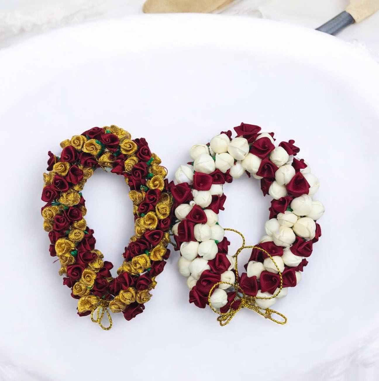 GadinFashion™ Artificial Flower Juda/Gajra Hair Accessories for Women & Girls - Pack of 2 - Perfect for Weddings, Parties, and Festive Occasions