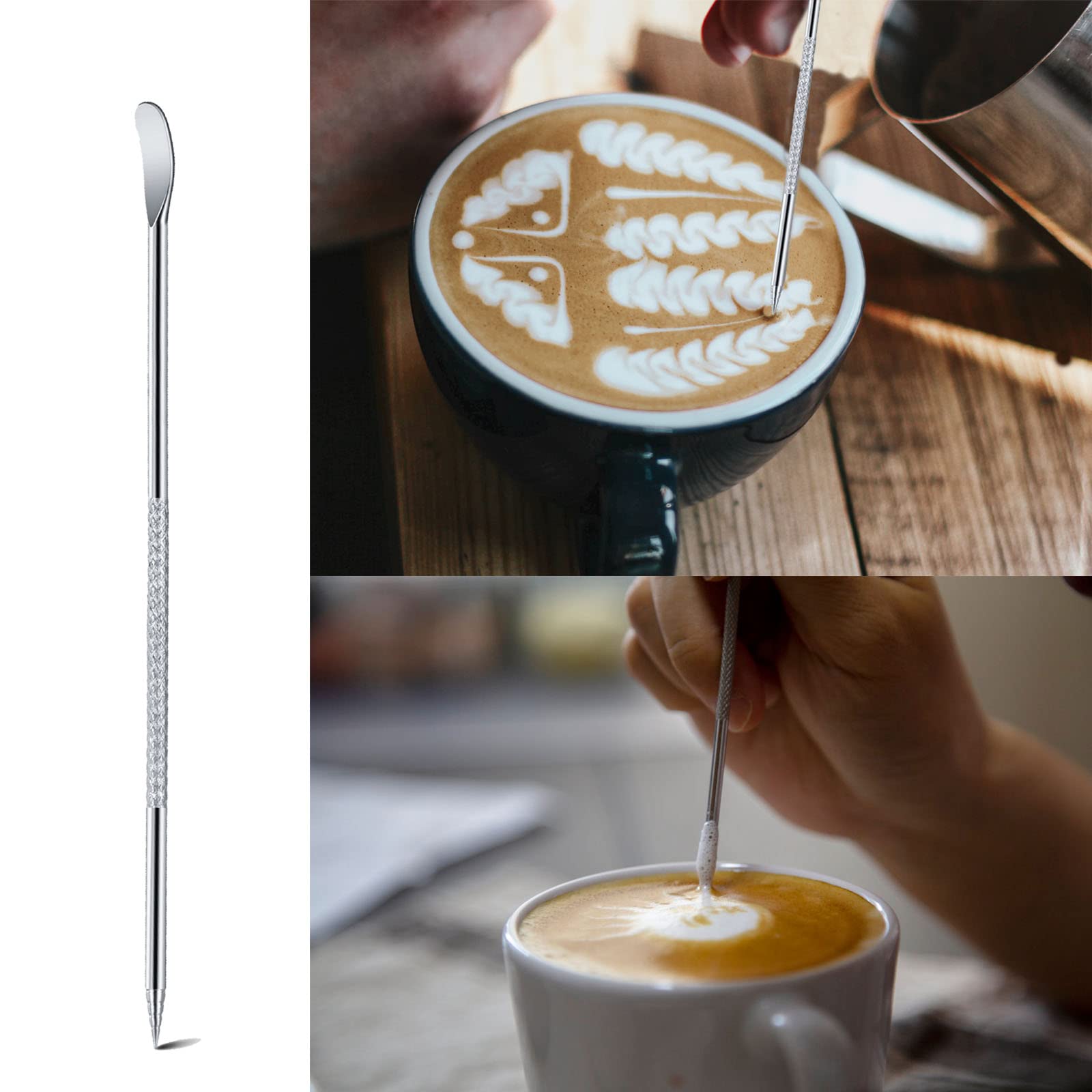 Stainless Steel Milk Frothing Art Pen for Cappuccino & Latte - Professional Coffee Decorating Tool for Baristas & Home Use