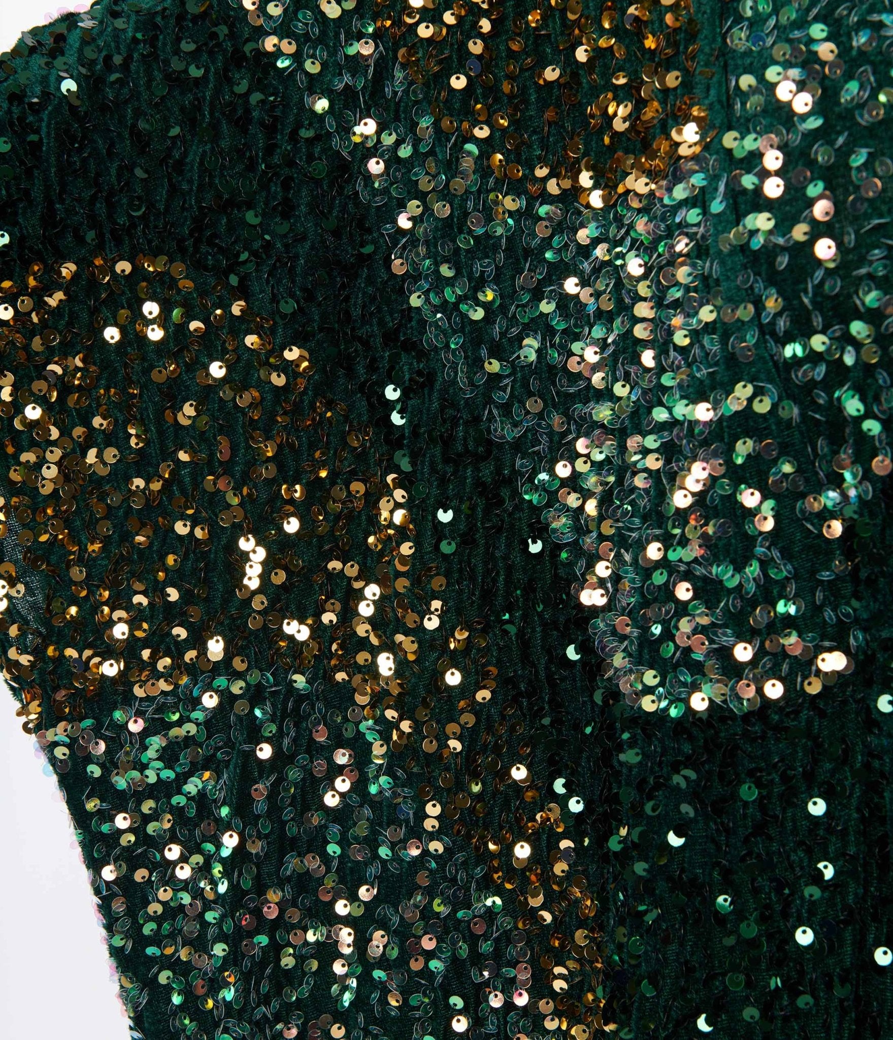 Vintage Emerald Green & Gold Sequin Burton Caftan Dress - Boho Maxi Dress for Beach Wedding, Party & Special Occasions