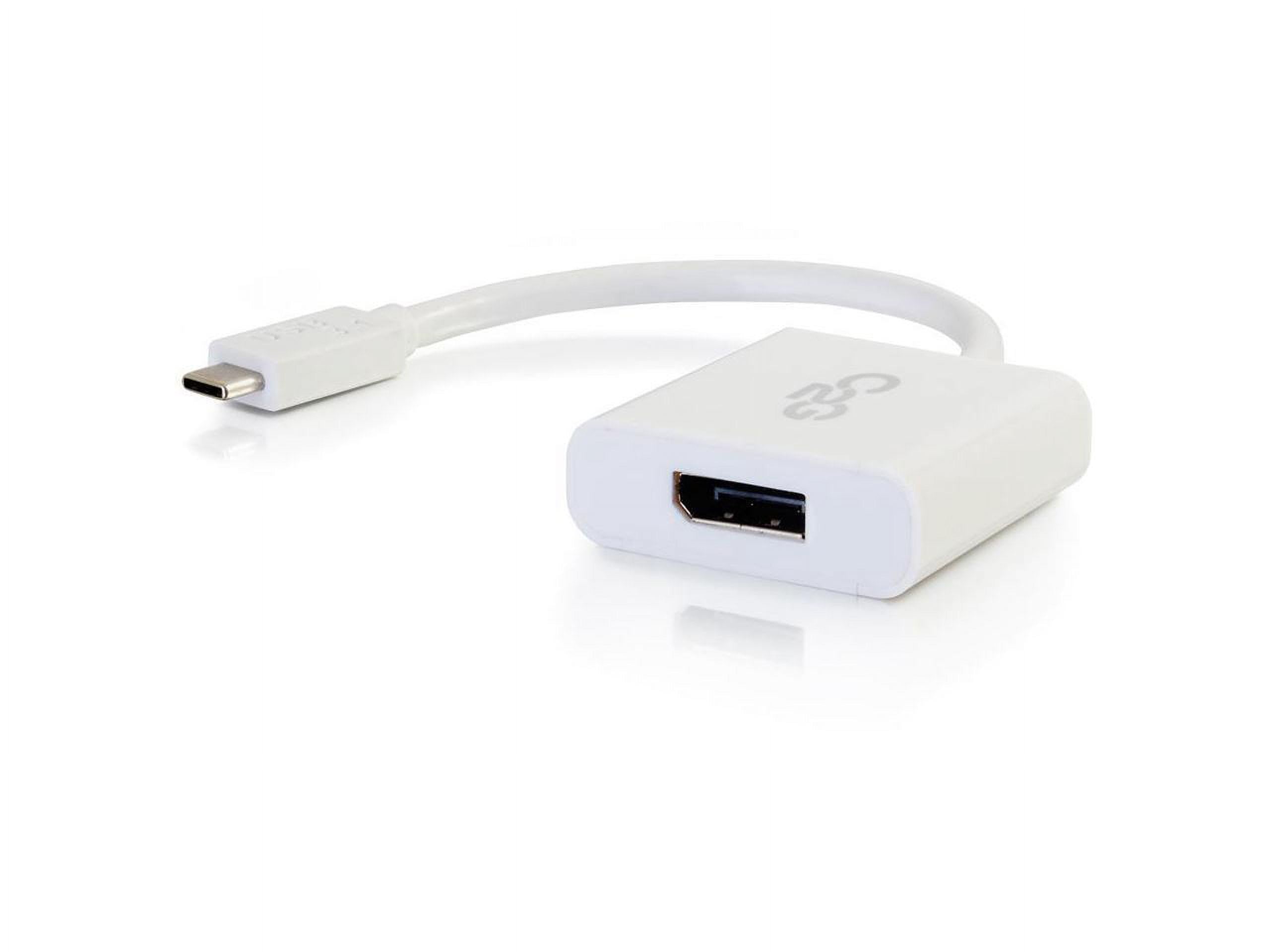 C2G USB C to DisplayPort Adapter 4K 30Hz - White Travel Adapter for Laptop & Monitor - Cables To Go 29481 - Perfect for Home Office, Gaming & Business Presentations
