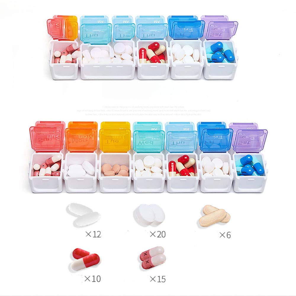 7-Day Weekly Pill Organizer with Timer & Reminder - AM/PM Detachable Pill Box for 2x Daily Medication - Perfect for Travel, Elderly Care & Daily Medication Management