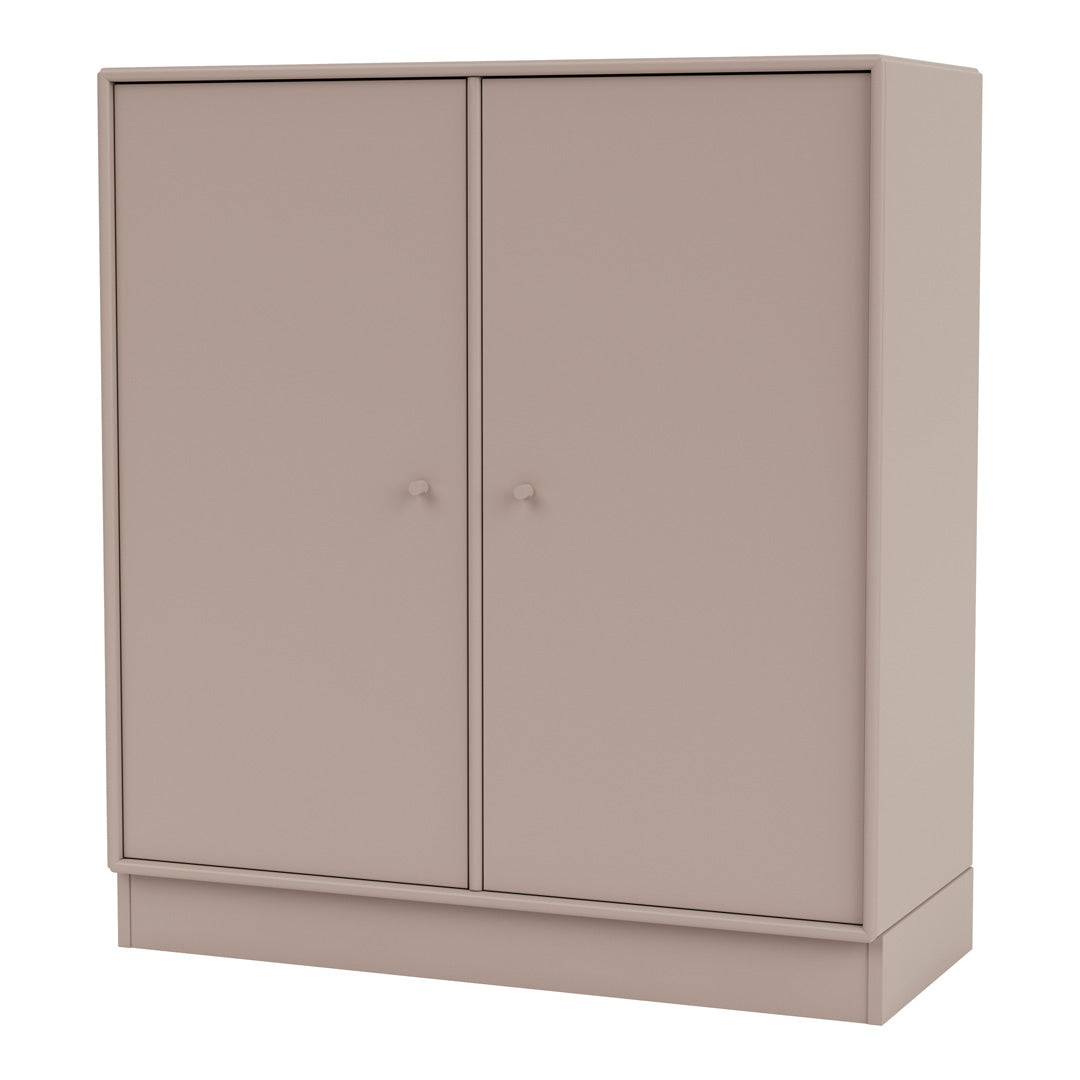 Modern 2-Door Lacquered Cabinet with Plinth Base - Stylish Storage Solution for Living Room, Bedroom & Office Organization
