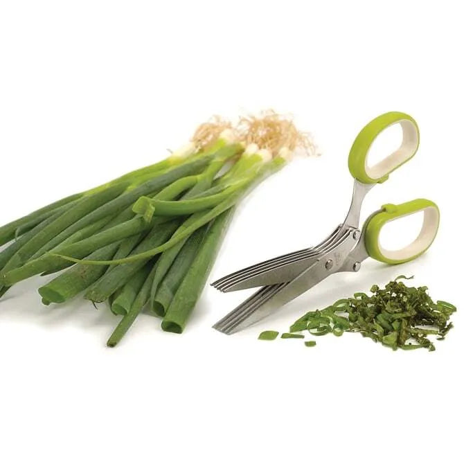 5-Blade Stainless Steel Herb Scissors with Protective Cover - Perfect for Chopping Fresh Herbs, Cooking, and Kitchen Prep
