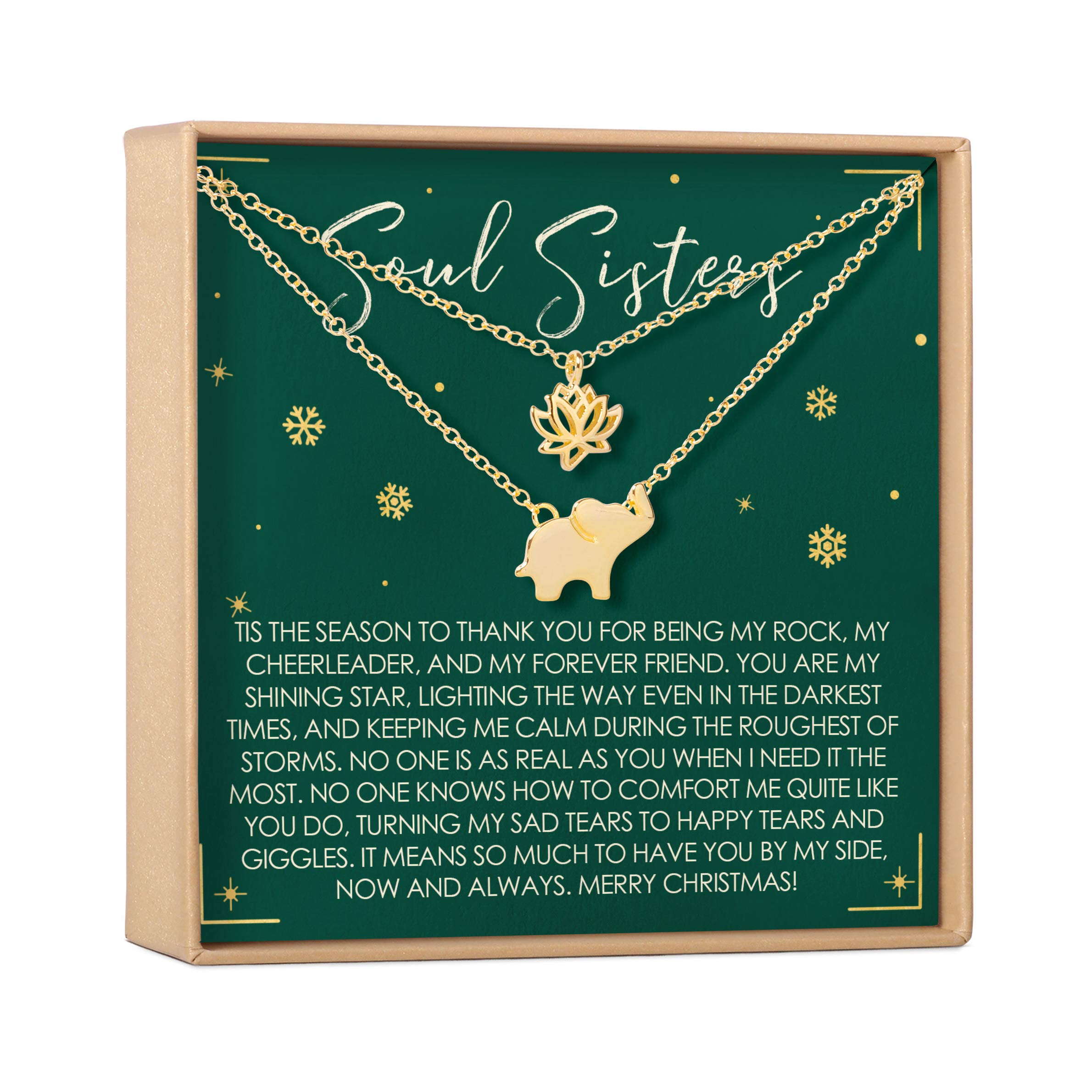 Best Friend Necklace for Women - Soul Sisters Jewelry Gift Set with Heartfelt Card, Long Distance Friendship Keepsake for Birthday, Christmas & Holidays | Perfect for Anniversaries, Bridesmaids & Sister Gifts