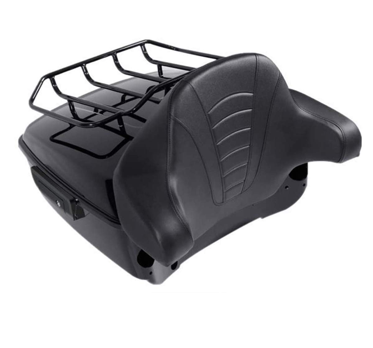 Vivid Black King Tour Pack Luggage Kit for Harley Davidson Touring Road King, Road Glide, Street Glide & Select CVO Models (2014+) - Perfect for Long-Distance Motorcycle Trips & Storage