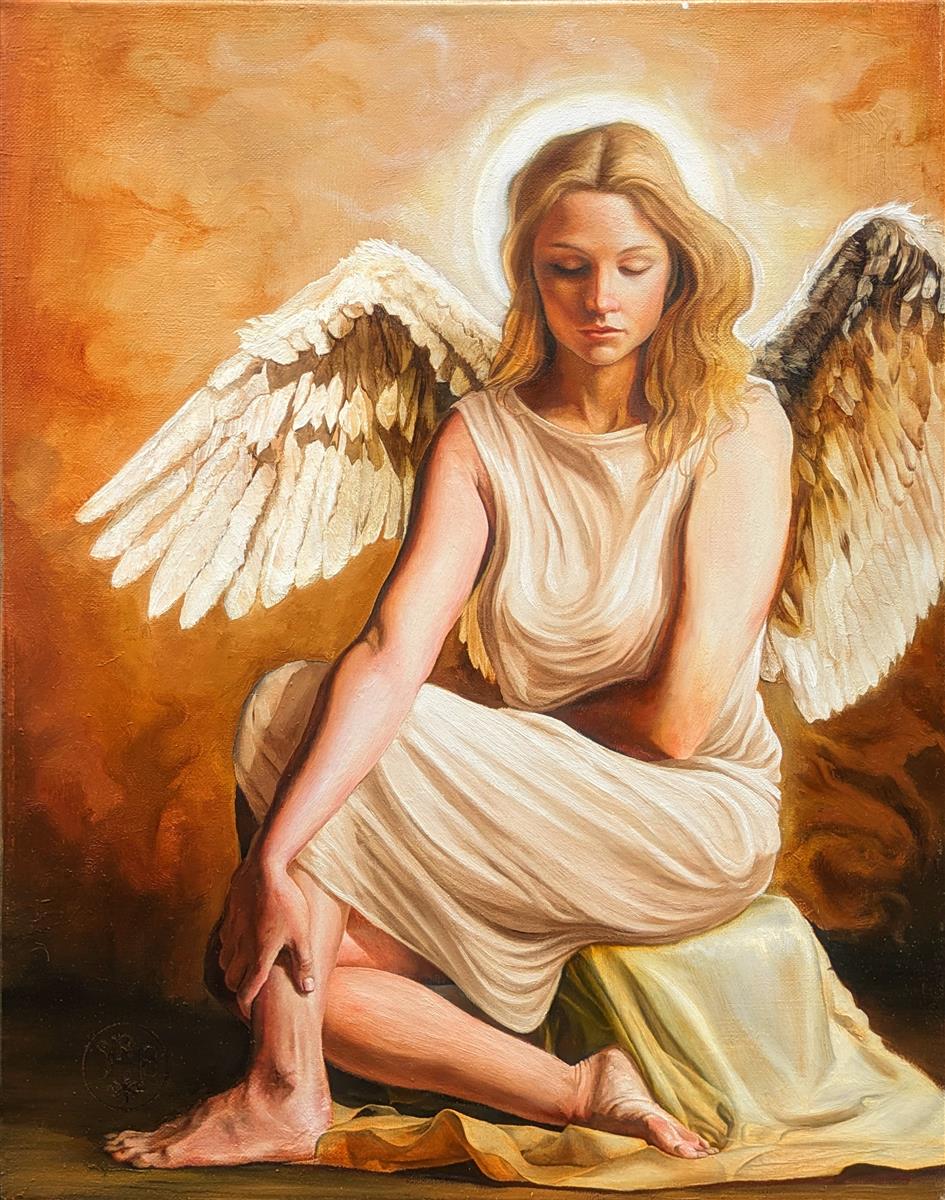Angel of Redemption Original Artwork - Hand Painted Canvas Wall Decor for Home, Office & Gift Giving | Spiritual & Religious Art for Living Room, Bedroom Decor