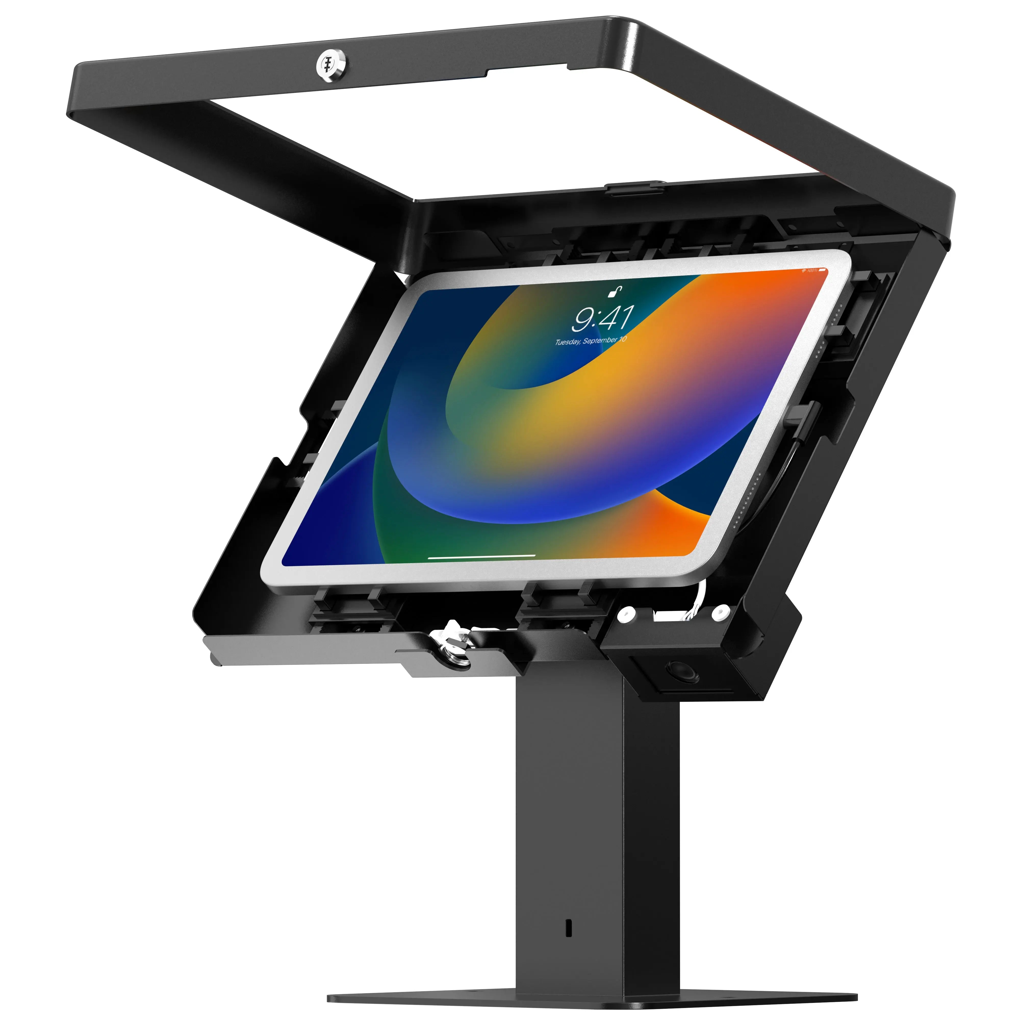 Honeywell 2D Barcode Scanner with Rotating Desk Mount & Security Enclosure - White | Ideal for Retail POS, Warehouse Inventory & Office Use