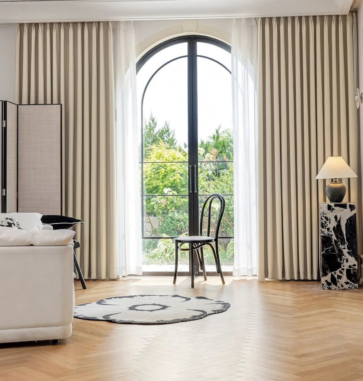 Blake Chenille Basketweave Blackout Curtains for Bedroom - Custom Room Darkening Window Drapes for Home Theater & Nursery