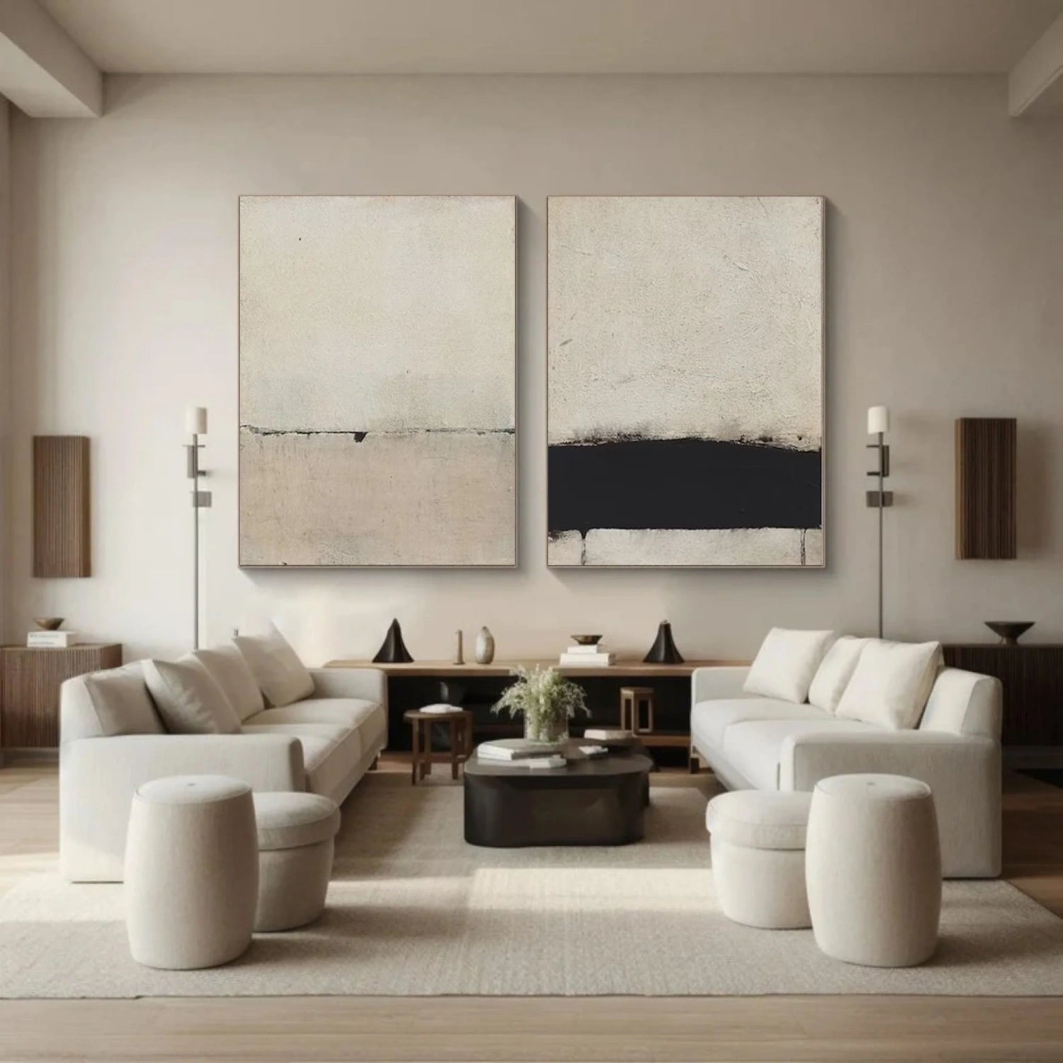 Abstract Tranquility Set of 2 Wall Art Paintings - Modern Minimalist Canvas Prints for Living Room, Bedroom & Office Decor #WS254 | Perfect for Home, Apartment & Workspace Aesthetic Enhancement