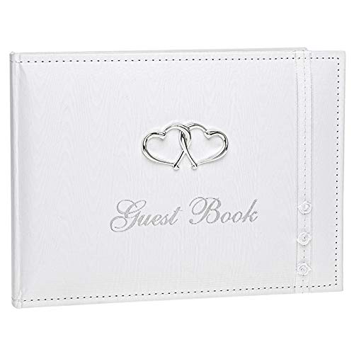Shudehill White Wedding Guest Book - Elegant Bridal Guest Book for Wedding Decorations & Gifts | Perfect for Wedding Receptions, Bridal Showers & Anniversary Celebrations