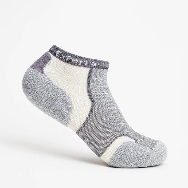 Thorlo Experia Micro Mini Unisex Running Socks - Lightweight Cushioned Athletic Socks for Men & Women (Grey) - Perfect for Jogging, Hiking & Everyday Wear