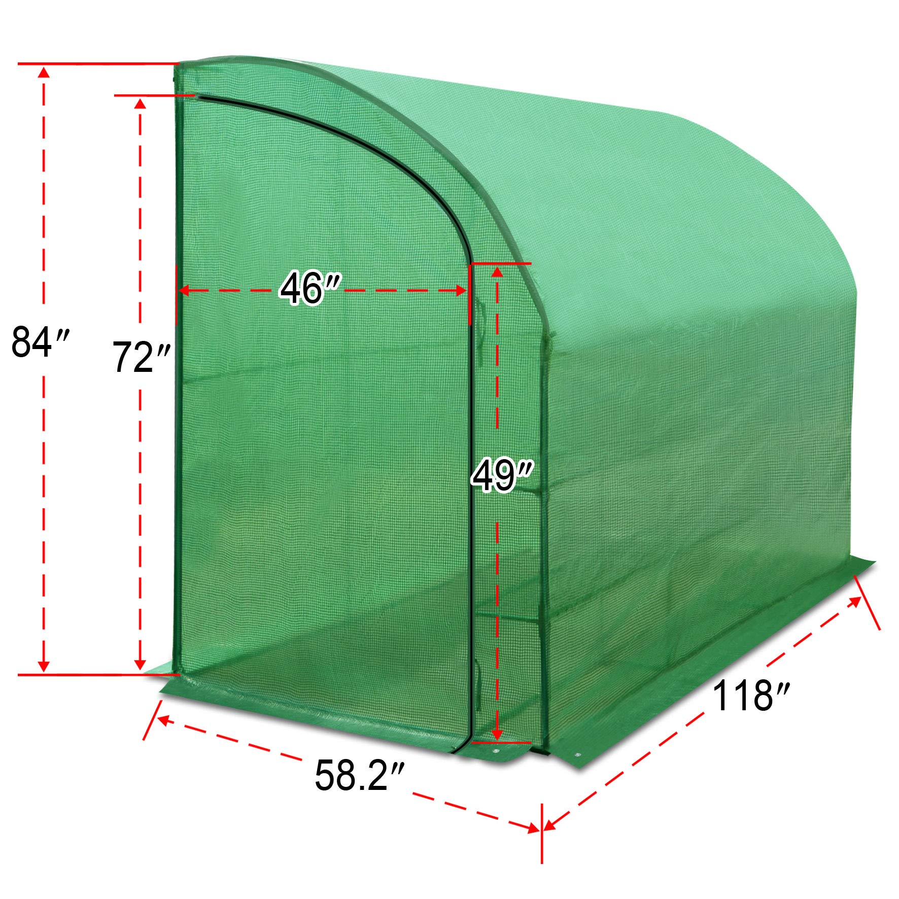 Large 10x5x7ft Walk-in Greenhouse with 3 Tiers & 6 Shelves - Heavy Duty Camel Structure & Dual Doors for Gardening, Plant Growing & Outdoor Storage (Green)