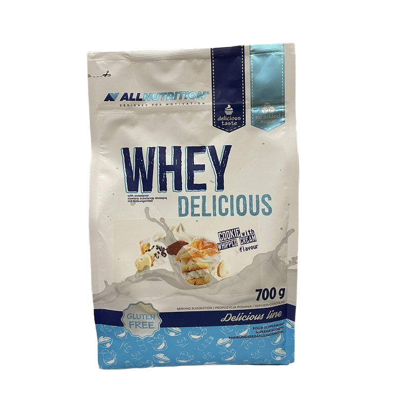 Allnutrition Whey Protein Powder - Delicious Cookie & Whipped Cream Flavor, 700g | Post-Workout Recovery & Muscle Building Supplement for Athletes & Fitness Enthusiasts