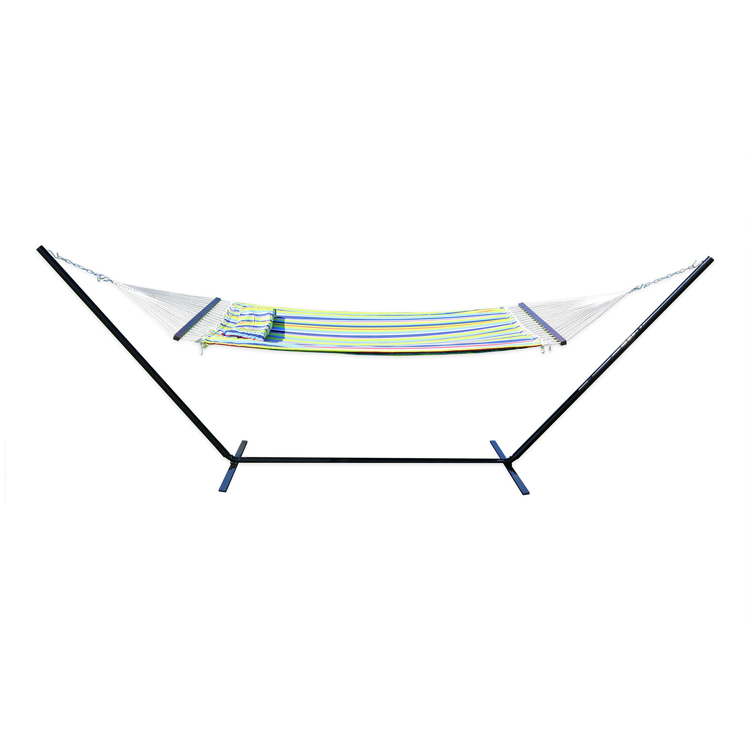 Stansport Antigua Double Polyester Hammock with Stand (30900) - Heavy Duty Outdoor Hammock for Backyard, Camping & Beach Relaxation