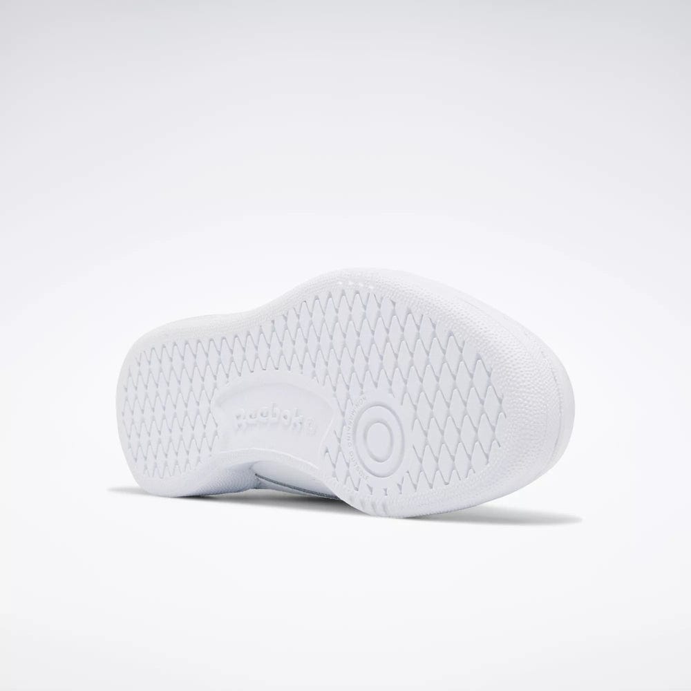 Reebok Junior Club C Triple White Sneakers for Kids - Stylish & Comfortable Casual Shoes for School, Sports & Everyday Wear