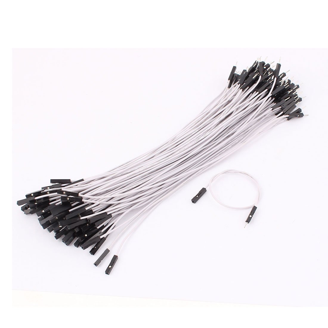 1P-1P Male to Female Jumper Wires - 100pcs White for Breadboard & Electrical Projects