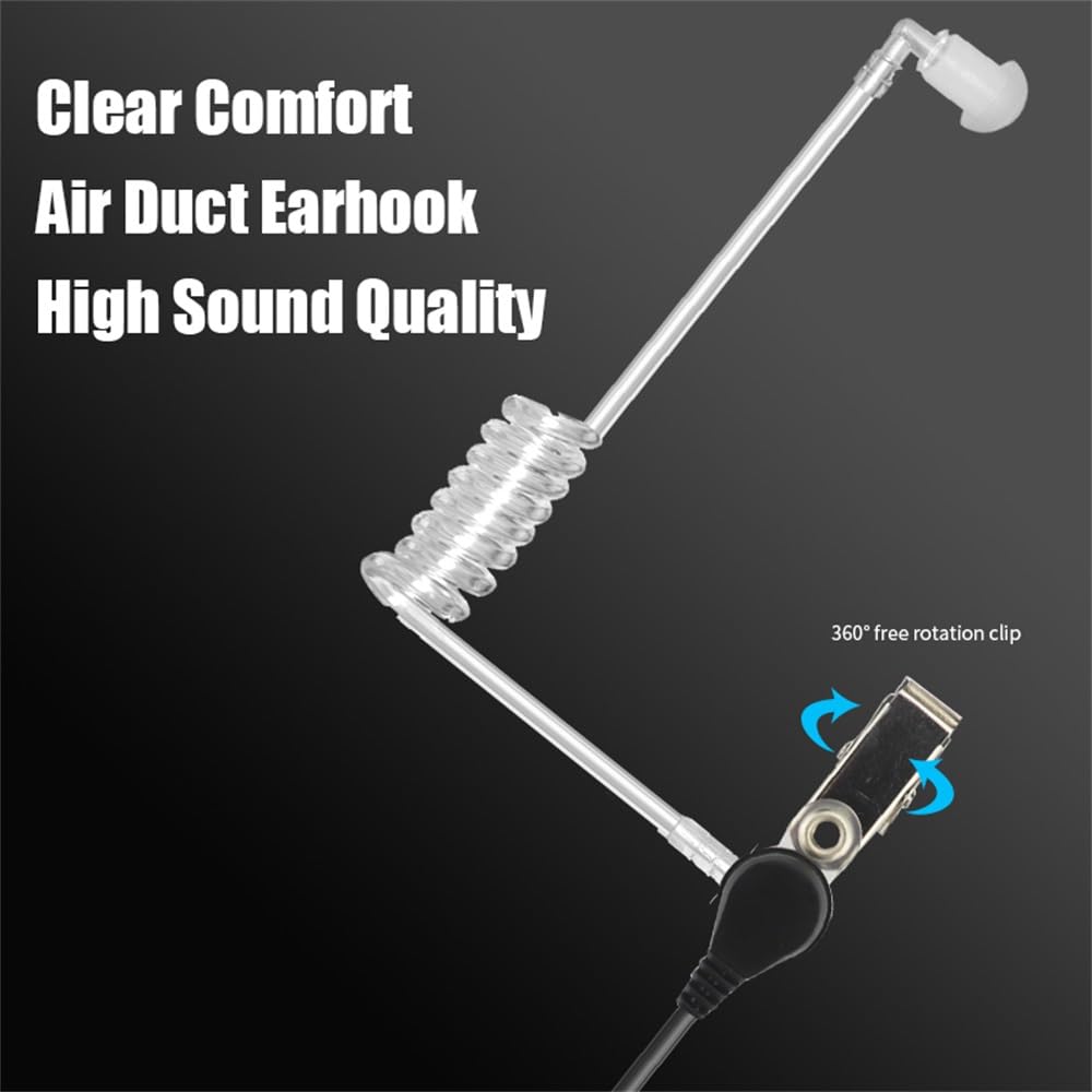 10 Pack Acoustic Tube Earpiece with PTT Mic - 2 Pin Walkie Talkie Headset Compatible with Motorola CP200, GP2000, CLS1450 & 2-Way Radios - Ideal for Security, Construction & Event Staff Communication