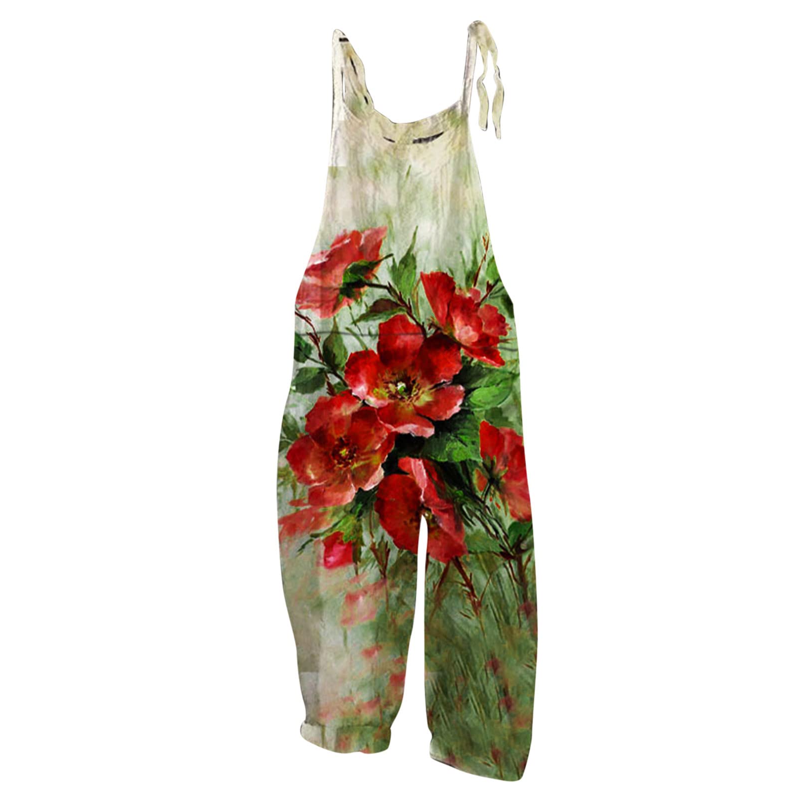 Women's Loose Fit Casual Graphic Straps Jumpsuit with Pockets - Trendy One Piece Overalls 2024 | Perfect for Streetwear, Summer Outfits & Casual Daily Wear