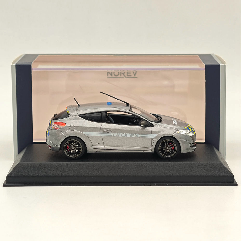 1/43 Scale Norev Renault Megane R.S. 2010 Gendarmerie Police Diecast Model Car - Grey - Collectible Miniature Vehicle for Display & Racing Scenes