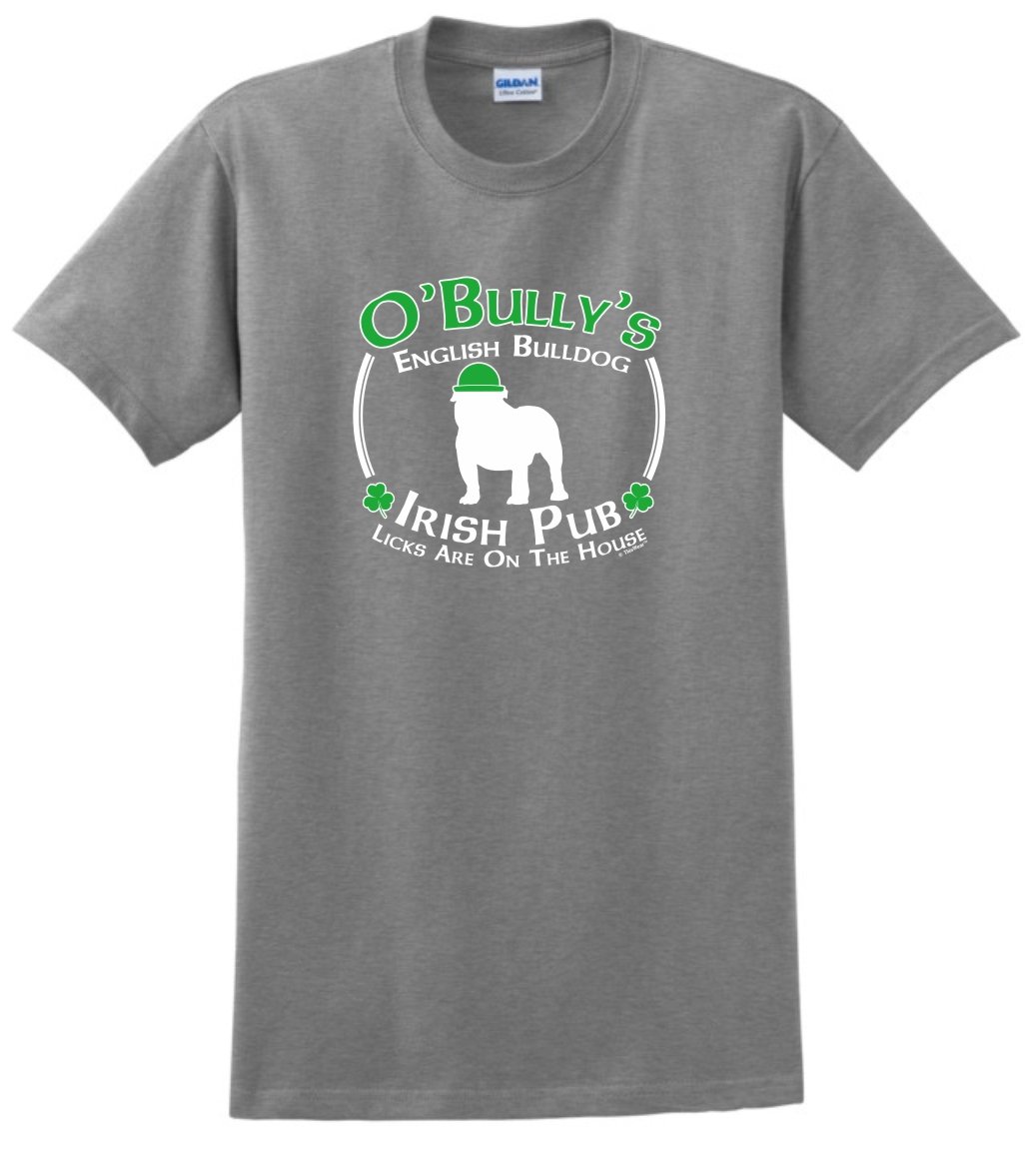 ThisWear St. Patrick's Day English Bulldog Irish Pub Sign T-Shirt for Dogs | Funny Pet Costume for St. Paddy's Day Parties & Festivals