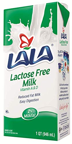 LALA Milk Vitamin UTH Grade A - Lactose Free, 2 Pack (1 qt Each) - Perfect for Smoothies, Baking & Healthy Breakfasts