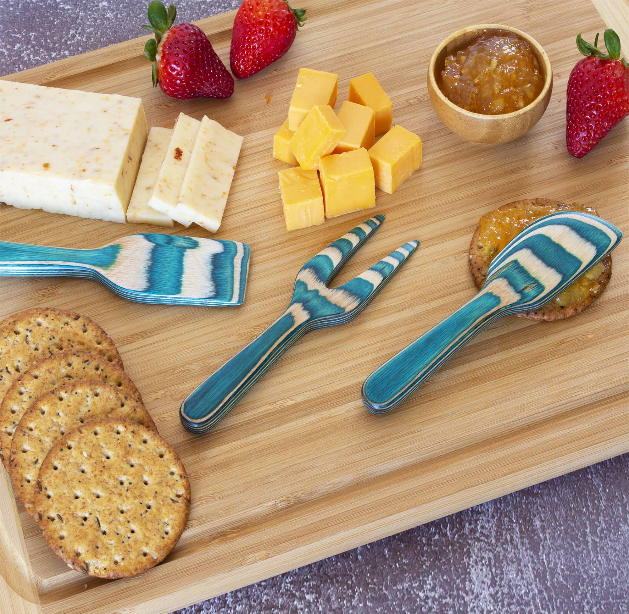 Baltique® Mykonos Collection 3-Piece Cheese Knife Set - Stainless Steel Cheese Tools for Entertaining, Charcuterie Boards & Wine Pairings