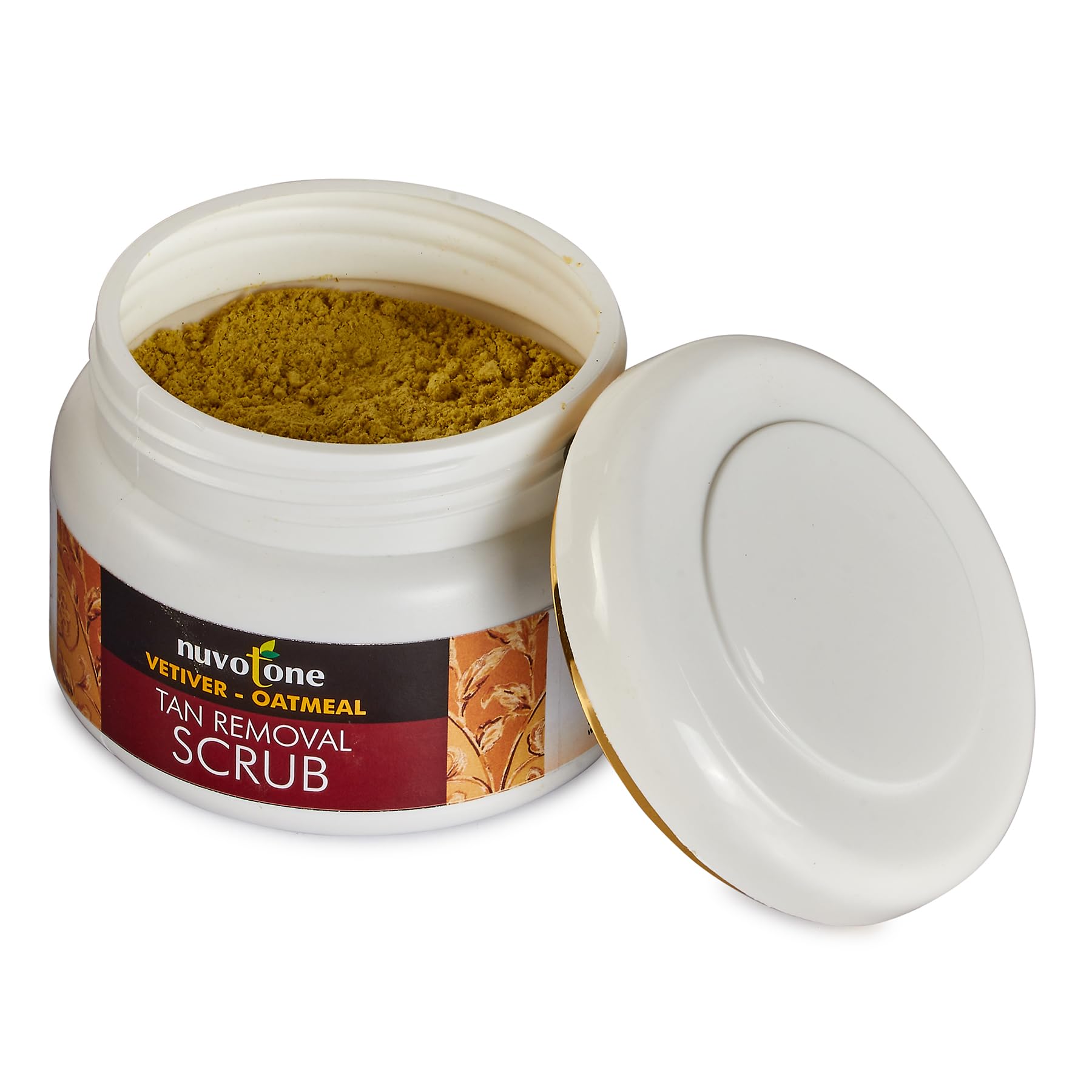 Nuvotone Vetiver-Oatmeal Tan Removal Scrub - Exfoliating Face & Body Scrub for Blackheads, Dry Skin & Strawberry Legs (100g) | Gentle Exfoliation for Glowing Skin at Home or Spa