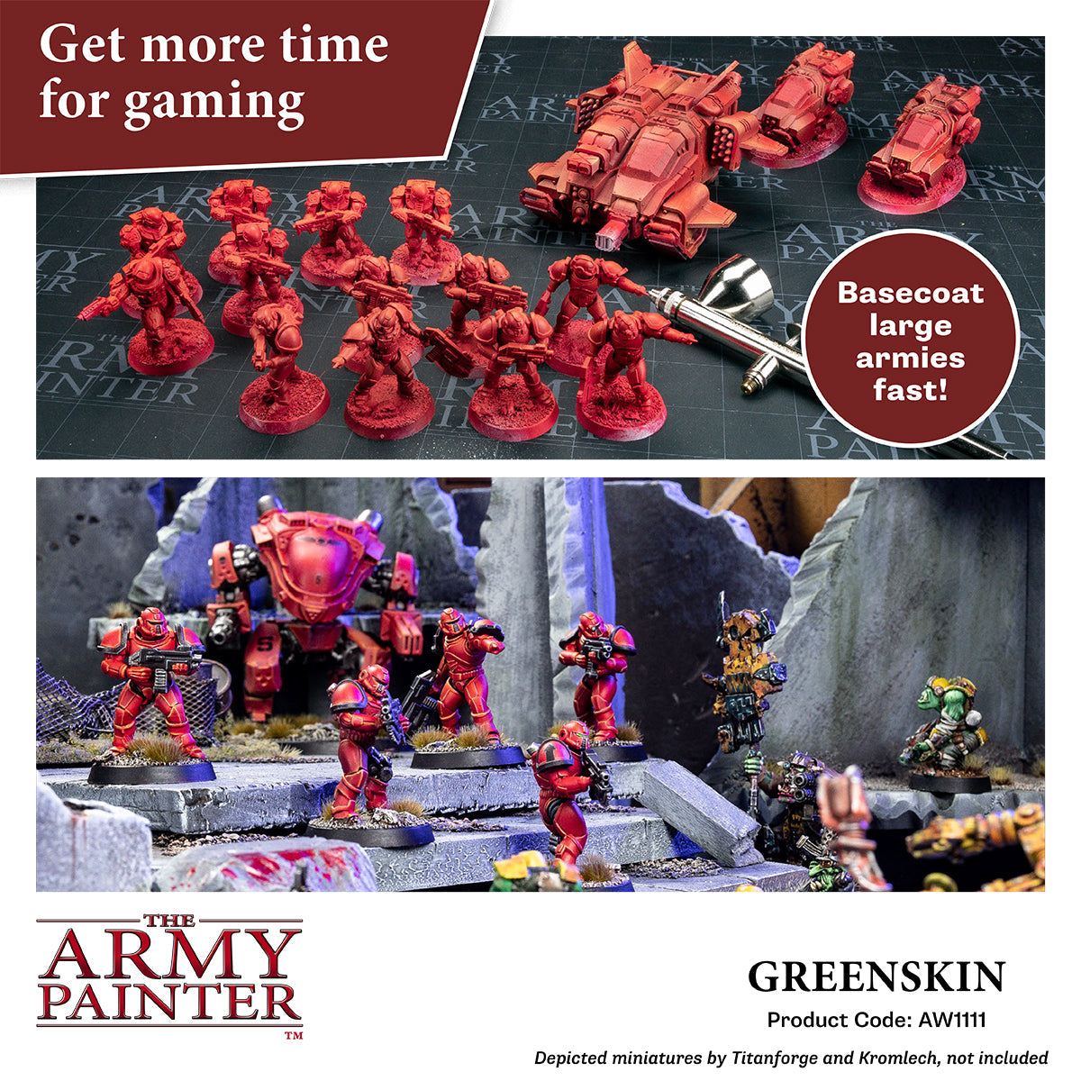 Warpaints Air: Greenskin - High-Quality Miniature Paint for Warhammer & Tabletop Gaming - Perfect for Fantasy Wargaming & Model Painting