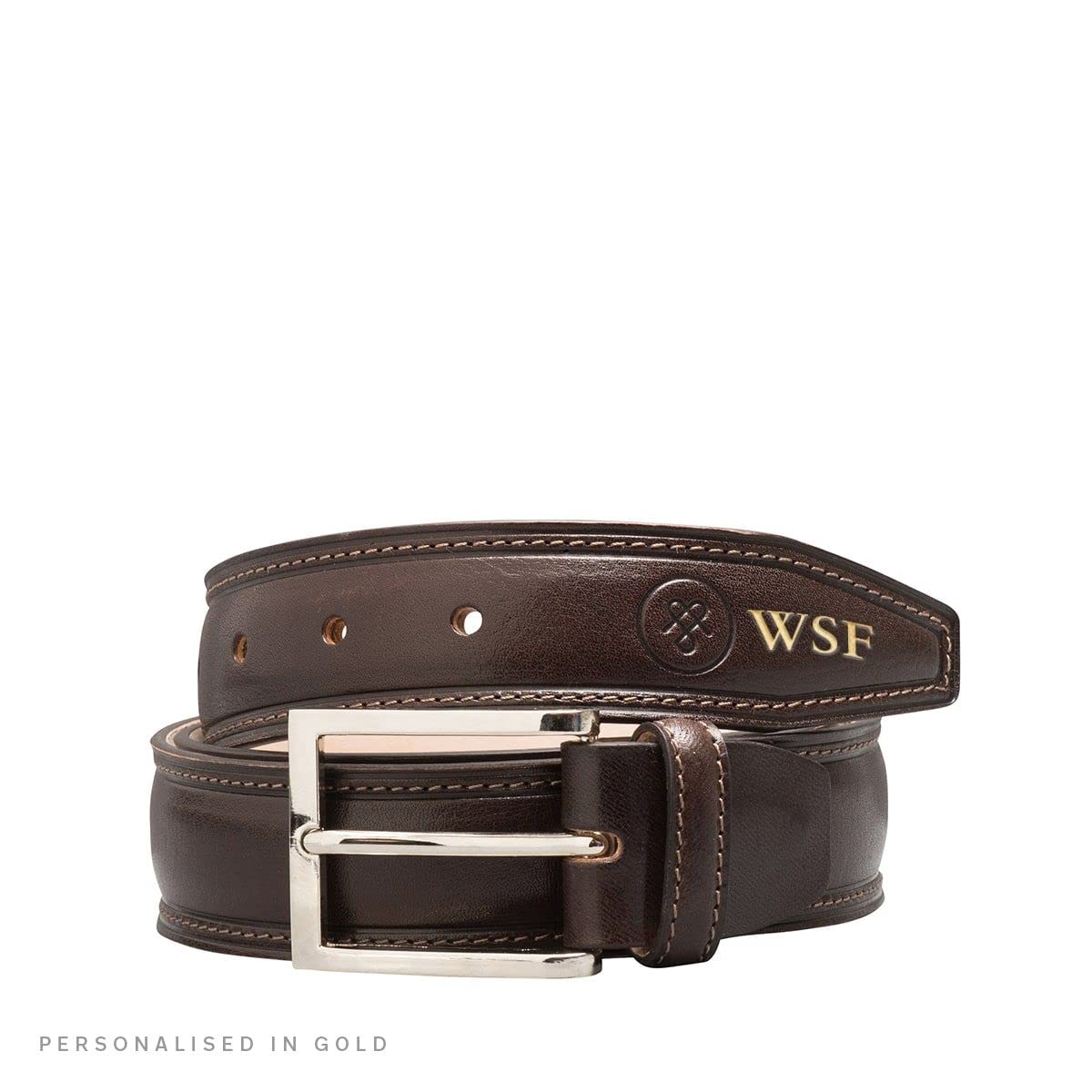 Maxwell Scott Men's Genuine Italian Leather Casual Jeans Belt - Adjustable Waist Size - Handcrafted Premium Belt for Everyday Wear - Perfect for Office, Jeans & Smart Casual Outfits