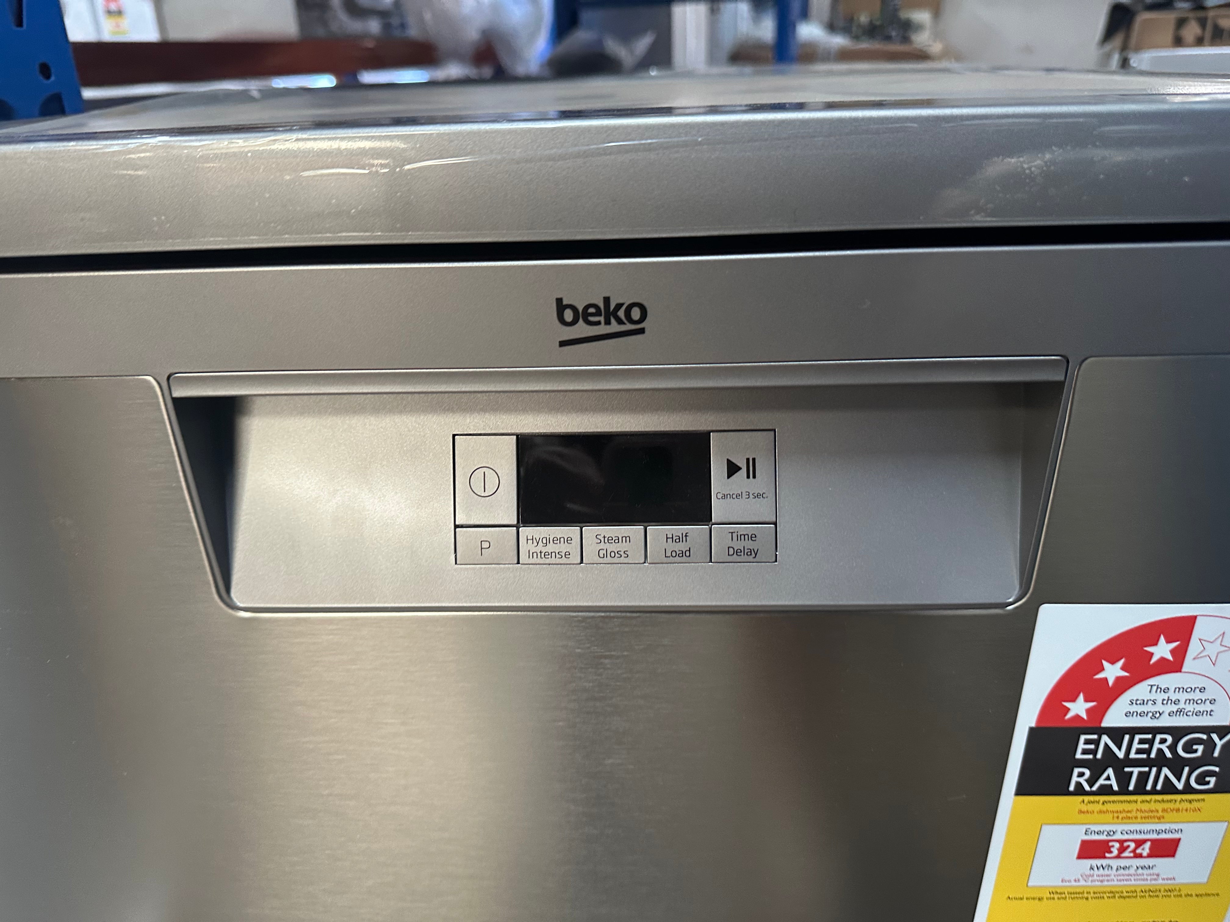 Beko BDFB1410X 14 Place Freestanding Dishwasher - Stainless Steel, Energy Efficient, European Made (Carton Damaged) - Perfect for Small Kitchens, Apartments & Open-Plan Homes