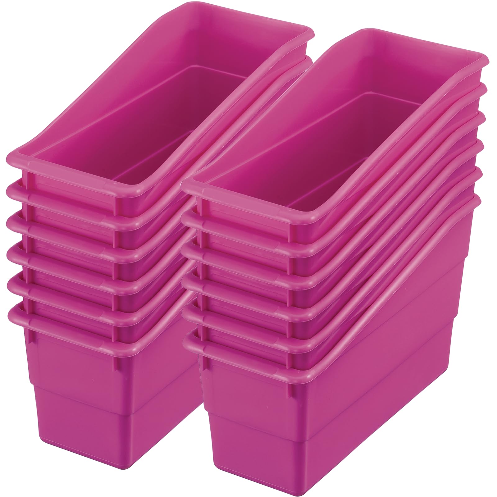 Durable Magazine, Book, Folder & File Holders for Classroom & Office Organization - 12-Pack Vertical Storage Bins in 22 Color Options - Perfect for Teacher Supplies, Home Office, and School Storage Needs